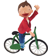 自転車に乗った少年のクレイドール